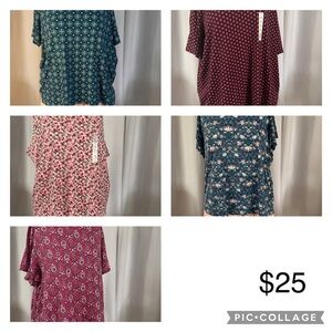 Floral and Geometric Women's Tops Set of 5 croft and barrow 3x plus size
